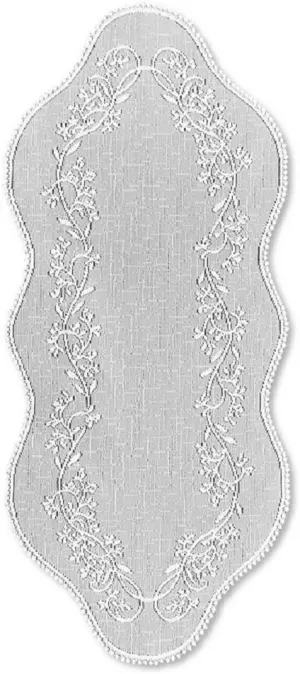 Heritage Lace Sheer Divine 14x32 Runner, White
