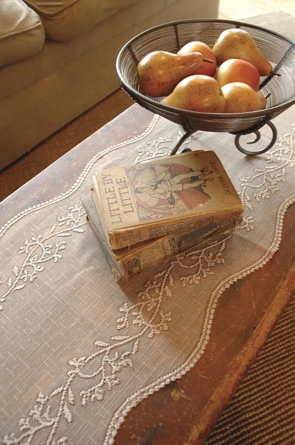 Heritage Lace Sheer Divine 14x72 Runner, Ecru