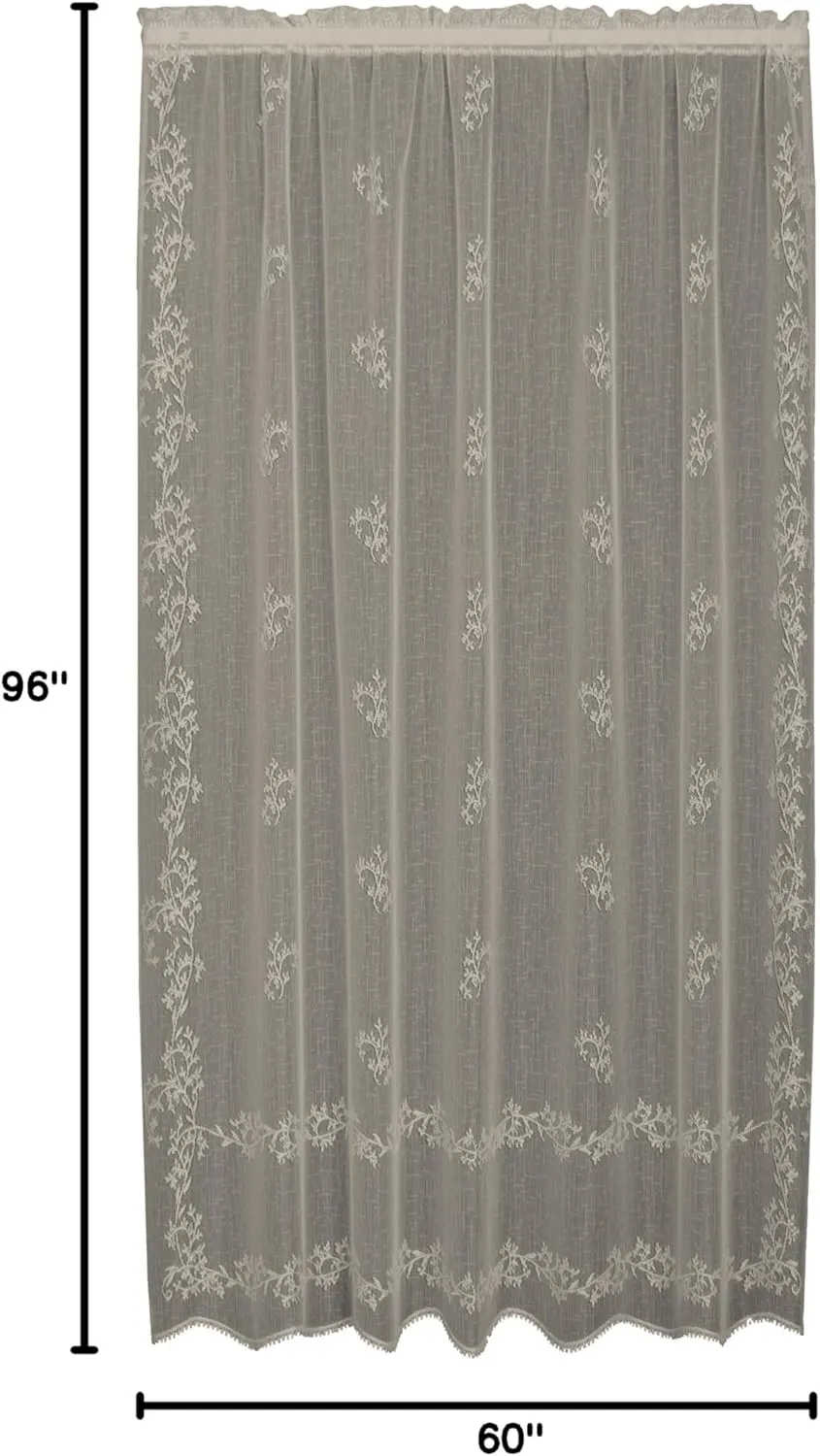 Heritage Lace Sheer Divine Panel, 60 by 96-Inch, White