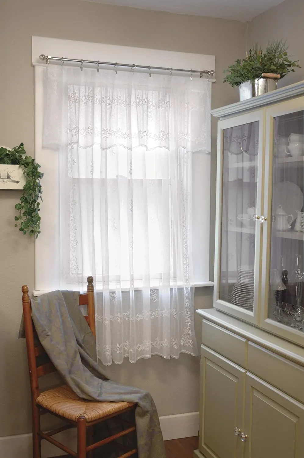 Heritage Lace Sheer Divine Valance, 60 by 16-Inch, White