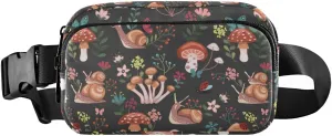Hiking Fanny Pack Mushroom Flower Waist Pack Fashion Casual Hip Bum Bag with Adjustable Strap for Women & Men Hands Free Crossbody Bags for Outdoors, Hiking, Running, Travel