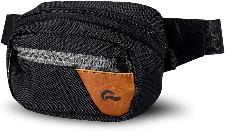 Hipster Smell Proof Bag - Fanny Pack (Burgundy/Black Canvas)