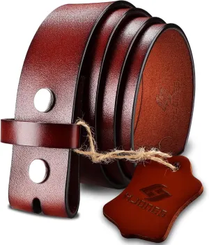 HJones Western Belts for Men without Buckle,Cowboy Belt Buckles for Men,1.5" Wide Genuine Leather Belt No Buckle