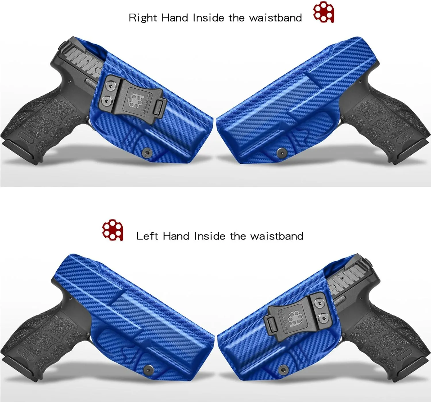 HK VP9 Holster VP40 Holster IWB Kydex Fit: Heckler & Koch (H&K) VP9 / VP40 Pistol – Inside Waistband Concealed Carry – Adjustable Cant & 'Posi-Click' Retention – No Wear No Jitter - US Made