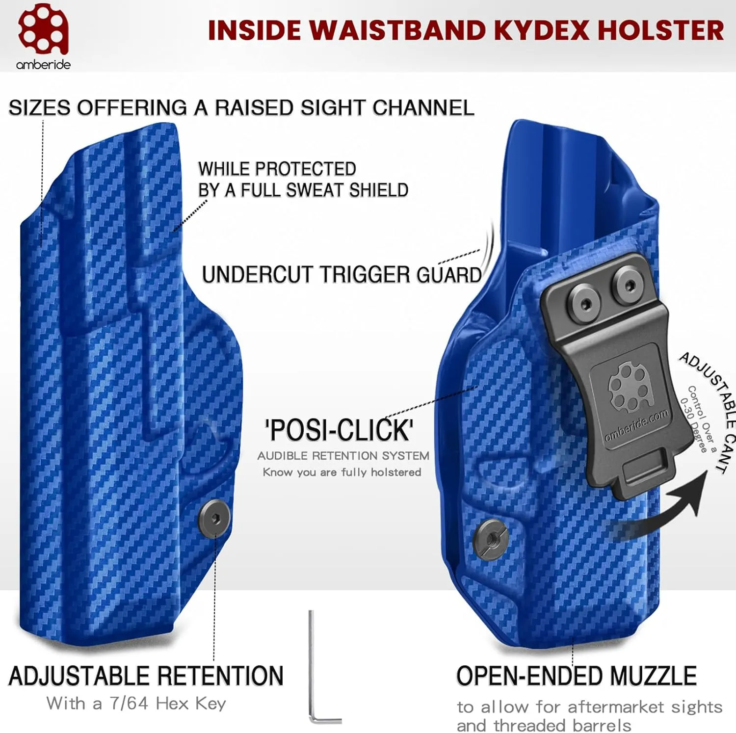 HK VP9 Holster VP40 Holster IWB Kydex Fit: Heckler & Koch (H&K) VP9 / VP40 Pistol – Inside Waistband Concealed Carry – Adjustable Cant & 'Posi-Click' Retention – No Wear No Jitter - US Made