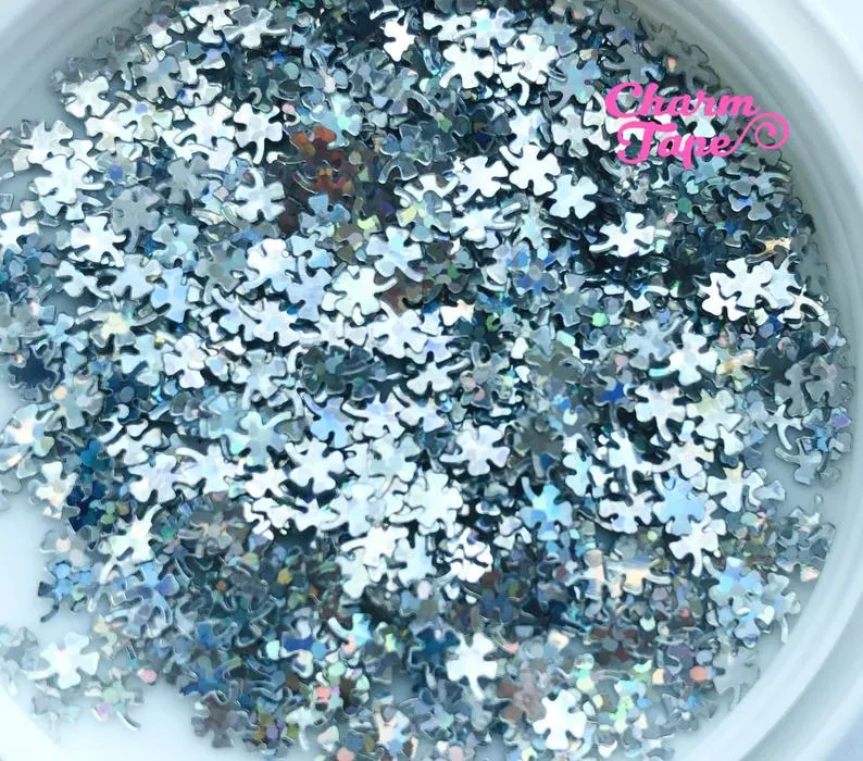Holographic Clover Leaf Loose glitters, cute glitter 3mm UV resin, nail gel, acrylic nail, nail polish glitter, nail stamping