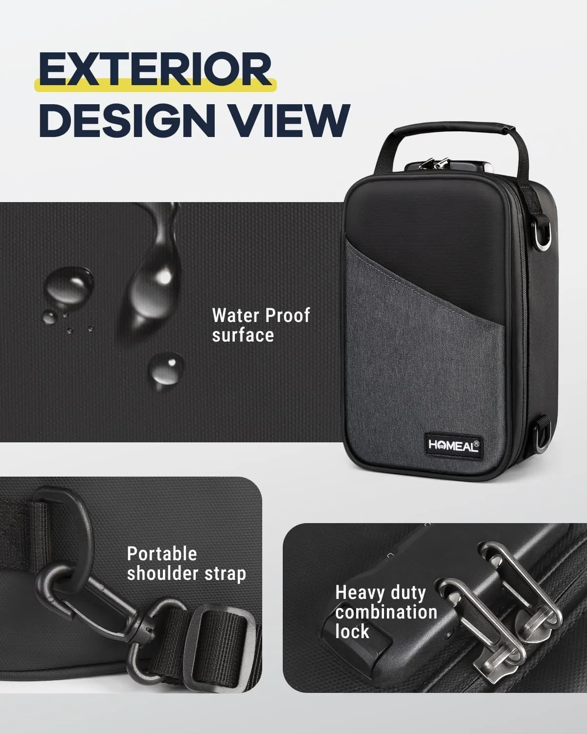 HOMEAL Smell Proof Bag with Combination Lock - Smell Proof Stash Box for Storage and Travel - Gift for Men/Women
