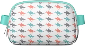 Horse Mini Belt Bag for Men Women Pony Floral Waist Packs Crossbody Bags Adjustable Strap for Hiking Cycling Sports