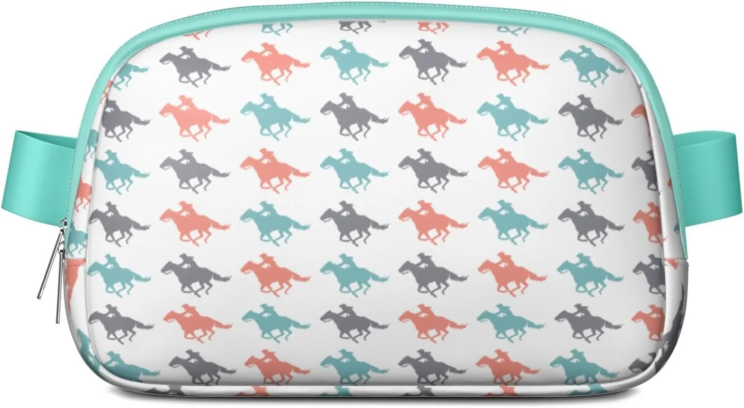 Horse Mini Belt Bag for Men Women Pony Floral Waist Packs Crossbody Bags Adjustable Strap for Hiking Cycling Sports