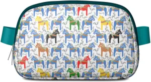 Horse Mini Belt Bag for Men Women Pony Floral Waist Packs Crossbody Bags Adjustable Strap for Hiking Cycling Sports