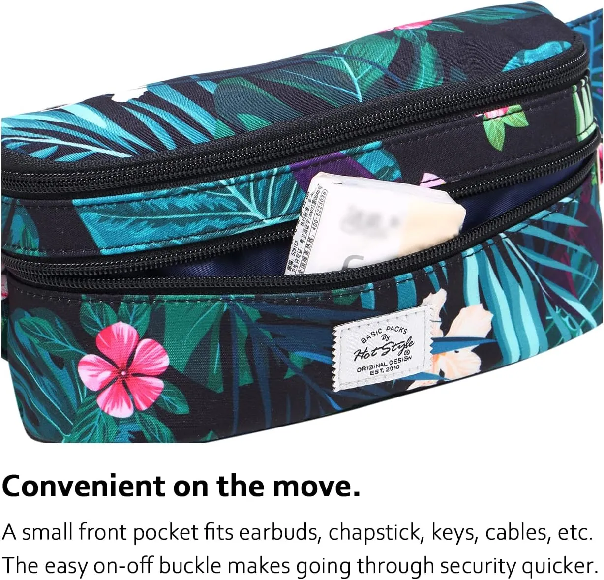 HotStyle 521s Fashion Fanny Pack Small Hiking Waist Bag, 8.0"x2.5"x4.3"