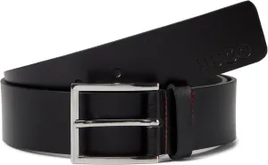 HUGO mens Grainy Leather Square Buckle Belt
