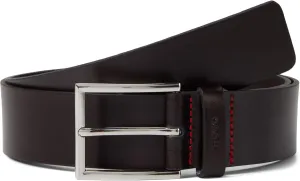 HUGO mens Grainy Leather Square Buckle Belt