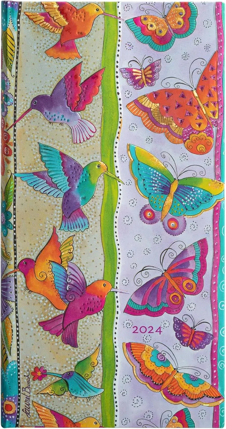Hummingbirds & Flutterbyes (Playful Creations) Slim 12-month Dayplanner 2024