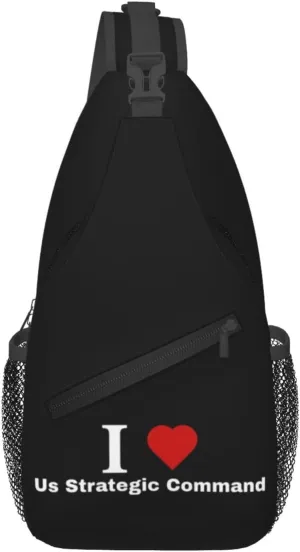 I love Us Strategic Command Crossbody Bags For Women Men Chest Backpack Gym Shoulder Bag Travel Outdoor Sports Casual Crossbody Bags