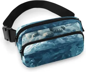 Icebergs And Polar Bears Hands-Free Fanny Packs Womens Mens Waist Pack Wallets Purse Mini Belt Bag