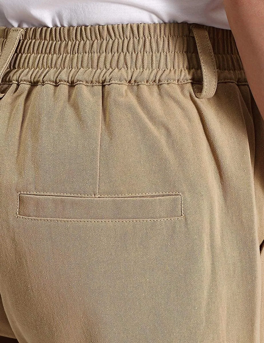 IDEALSANXUN Mens Casual Elastic Waist Twill Pants