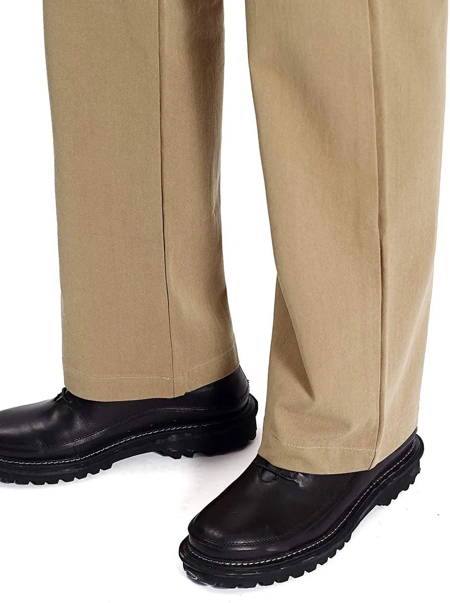 IDEALSANXUN Mens Casual Elastic Waist Twill Pants