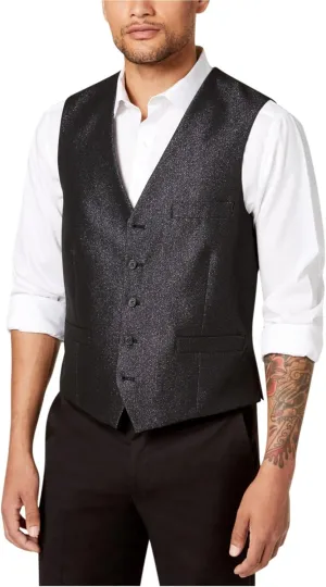 I.N.C. International Concepts Mens Slim Fit Embellished Vest Deep Black M