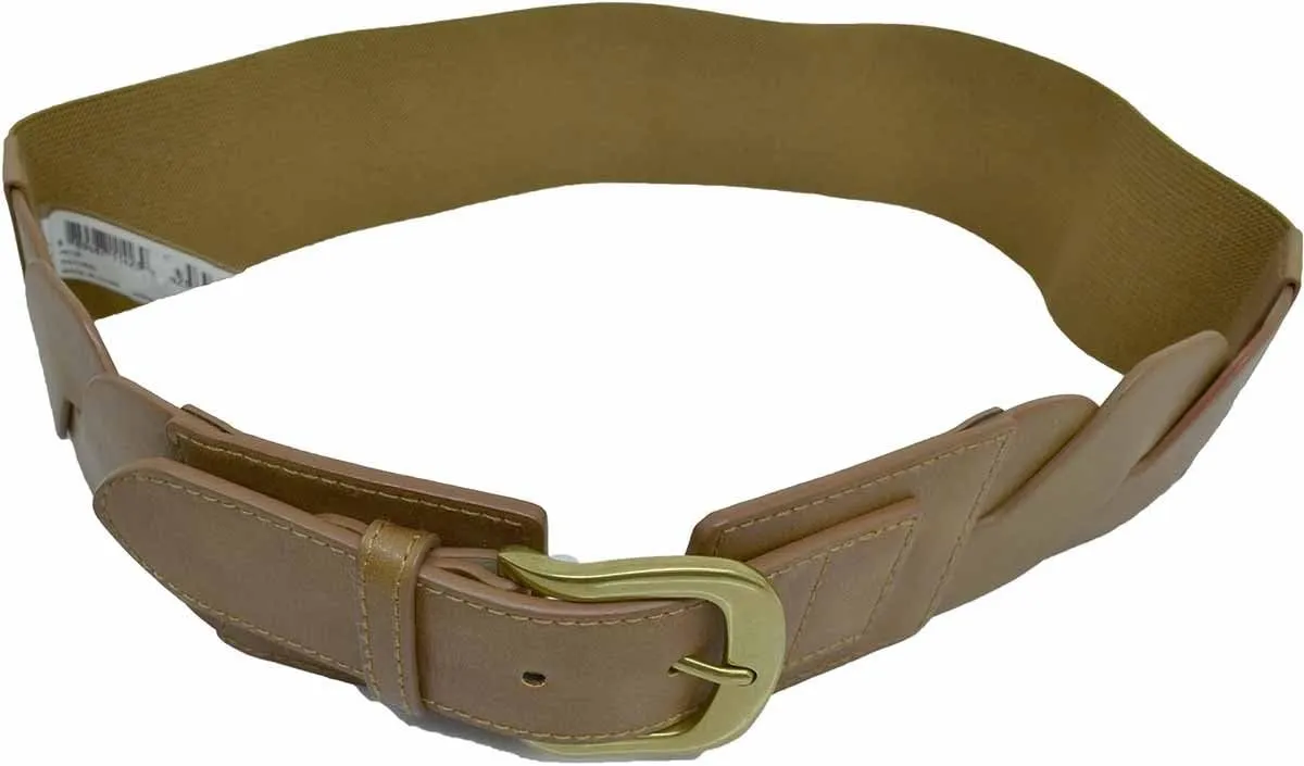 INC International Concepts women Braided Stretch Belt Tan Large X-Large