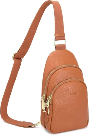 INICAT Crossbody Sling Bags Fanny Packs Leather Purses Chest Bag for Women