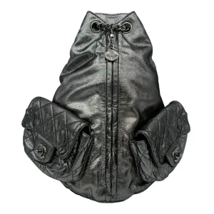 Is Back Silver Backpack in Iridescent Calfskin, Silver hardware