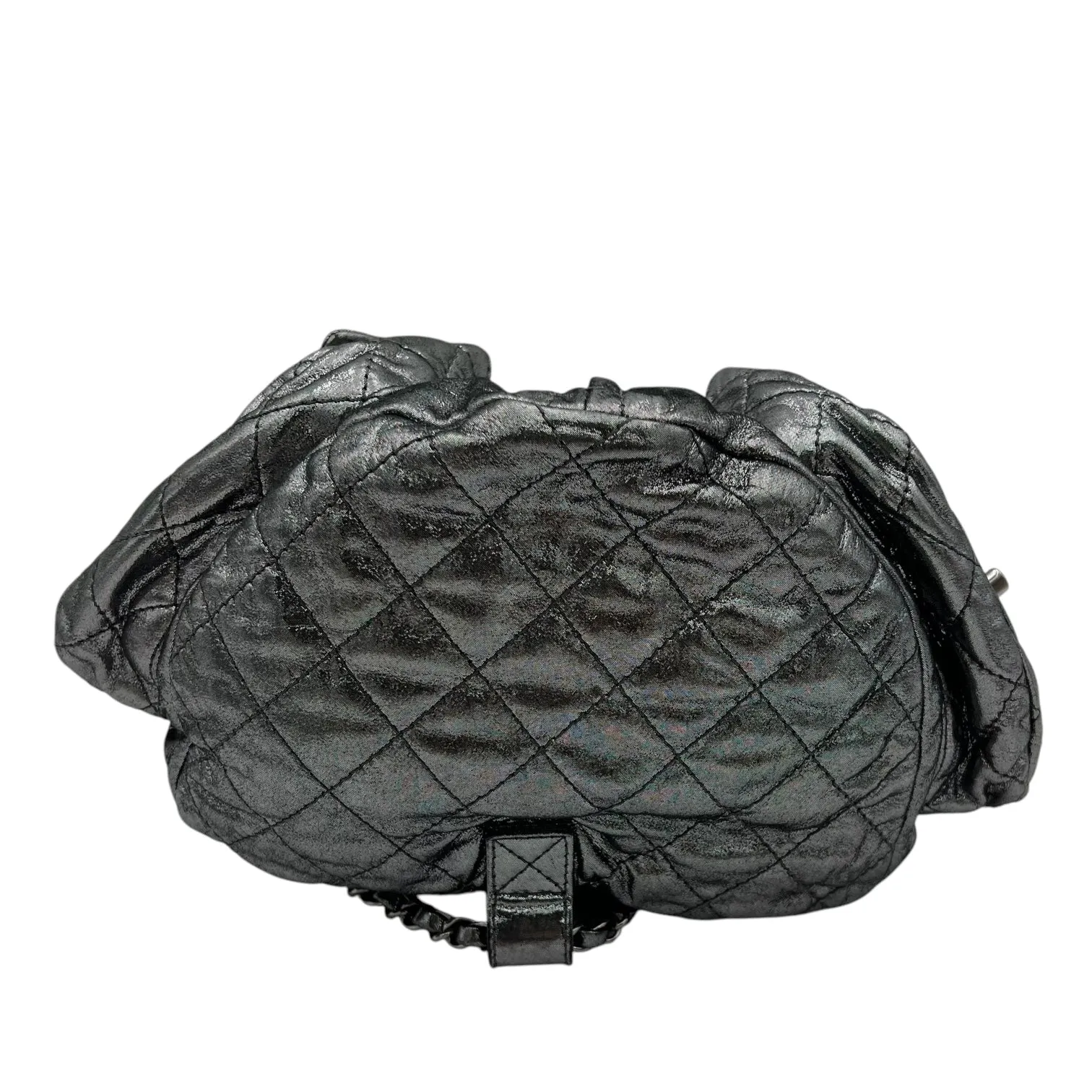 Is Back Silver Backpack in Iridescent Calfskin, Silver hardware