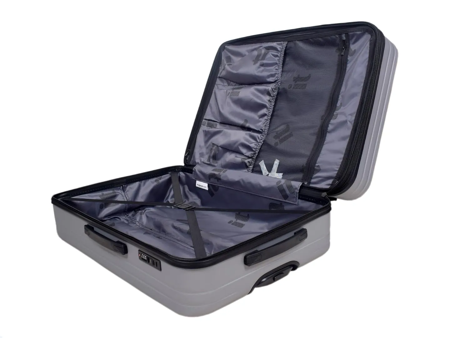it luggage Legion Silver Grey- Large -80 cms Expandable Hardsided 8 Wheel Trolley Luggage with TSA Lock