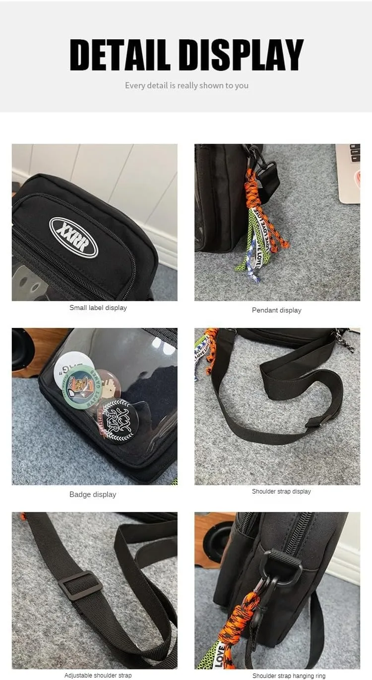 Ita Bag Crossbody Grunge Pin Display Bag Messenger Japanese Transparent Clear Smaill Shoulder Bags