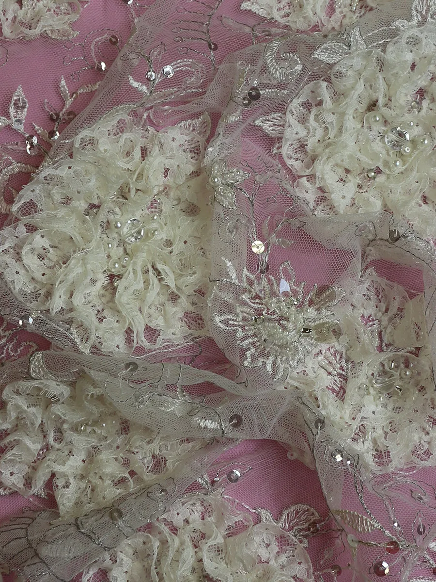 Ivory Beaded Lace - Carla