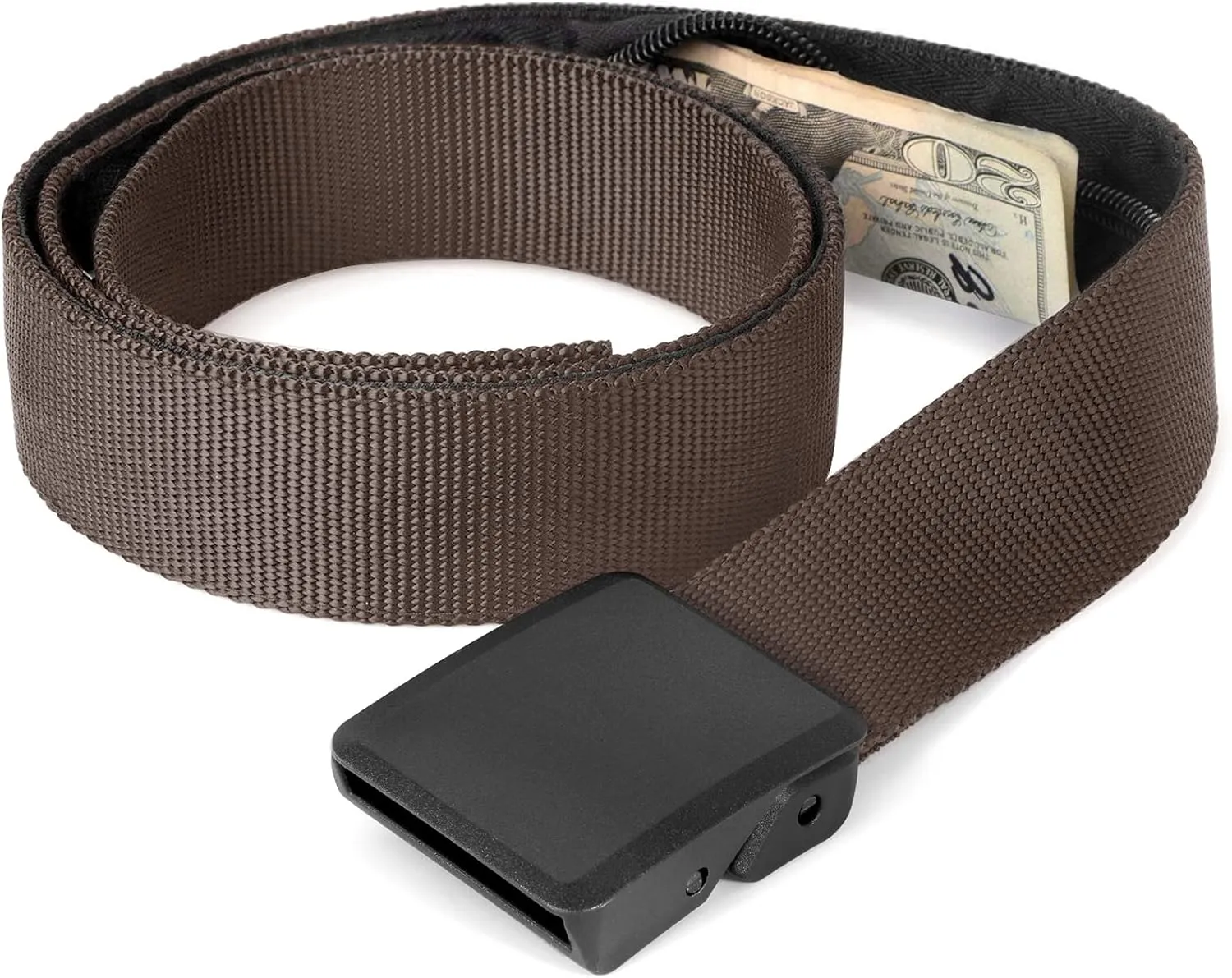 JASGOOD Travel Security Money Belt with Hidden Money Pocket - Cashsafe Anti-Theft Wallet Unisex Nickel free Nylon Belt