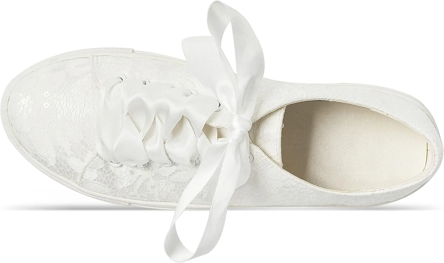 JIAJIA 8831Y Wedding Shoes Bridal Sneakers Flats Bride Tennis Shoes Lace Sneakers - Personalized Customization Available