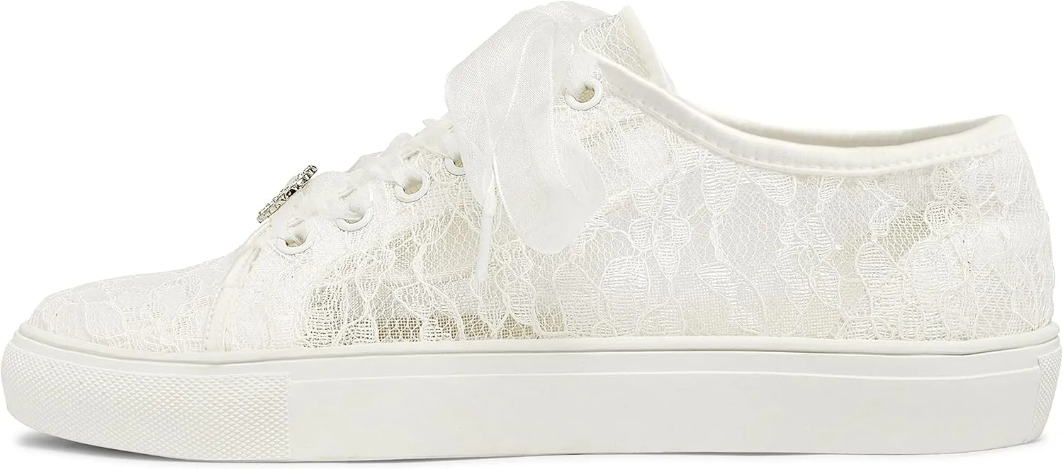 JIAJIA 8832 Wedding Shoes Bridal Sneakers Flats Bride Tennis Shoes Lace Sneakers - Personalized Customization Available
