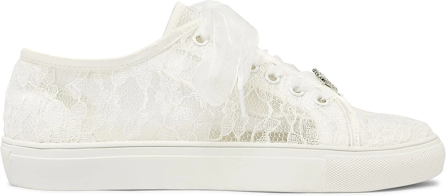 JIAJIA 8832 Wedding Shoes Bridal Sneakers Flats Bride Tennis Shoes Lace Sneakers - Personalized Customization Available