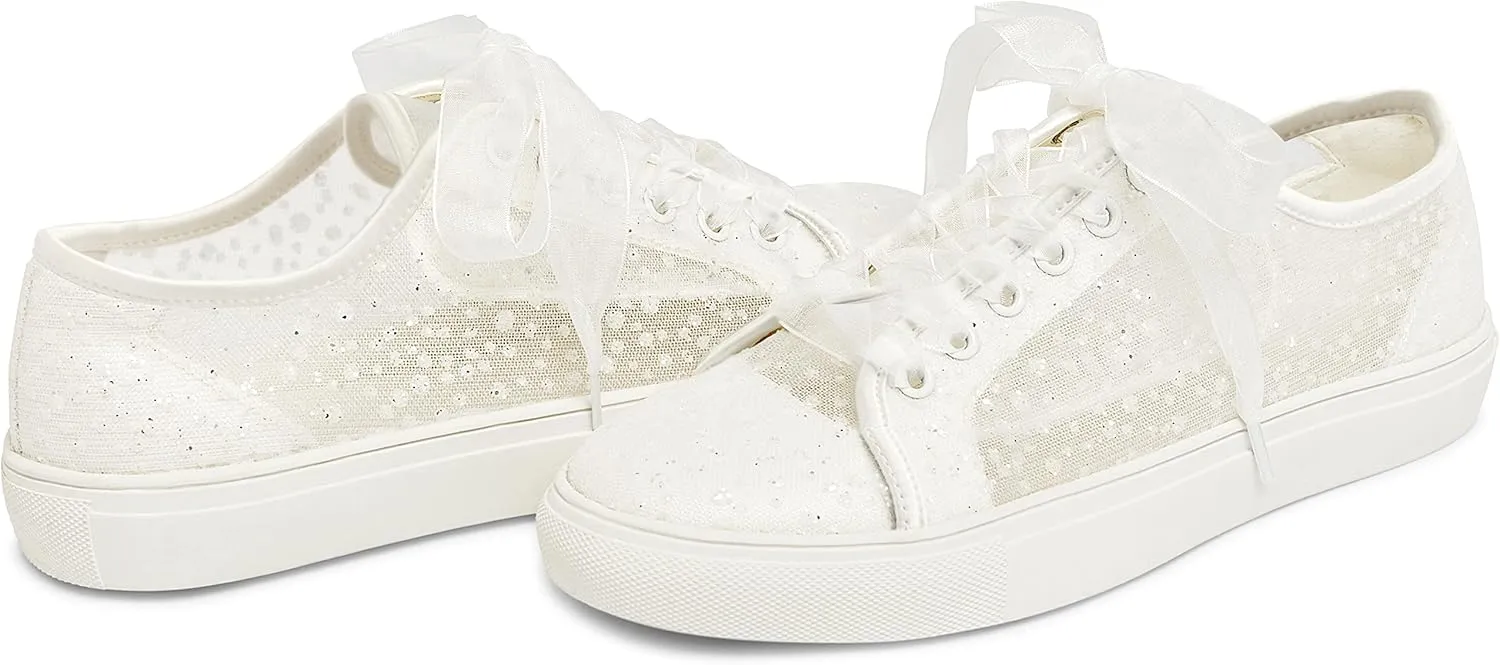 JIAJIA 8832A Wedding Shoes Bridal Sneakers Flats Bride Tennis Shoes Lace Sneakers - Personalized Customization Available