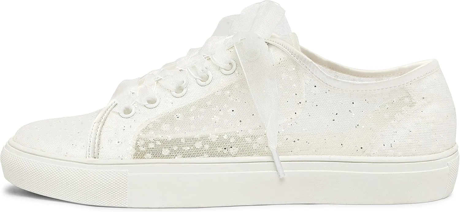 JIAJIA 8832A Wedding Shoes Bridal Sneakers Flats Bride Tennis Shoes Lace Sneakers - Personalized Customization Available