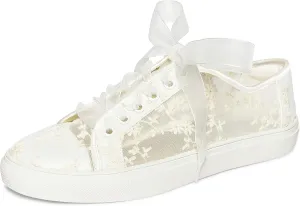 JIAJIA 8835 Wedding Shoes Bridal Sneakers Flats Bride Tennis Shoes Lace Sneakers - Personalized Customization Available