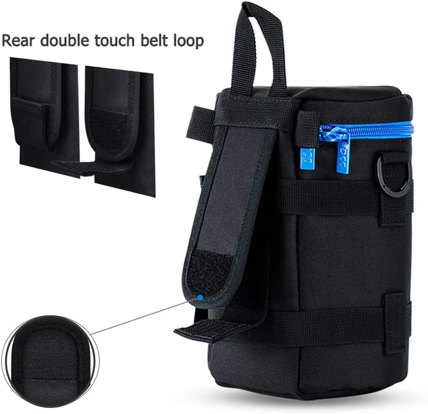 JJC Camera Lens Pouch Case for Canon EF 70-200mm EF 28-300mm EF 70-300mm Nikon Nikkor AF-S 70-200mm AF 80-200mm & More, Zipper Polyester Lens Protective Bag Interior Size 4.3x7.5”