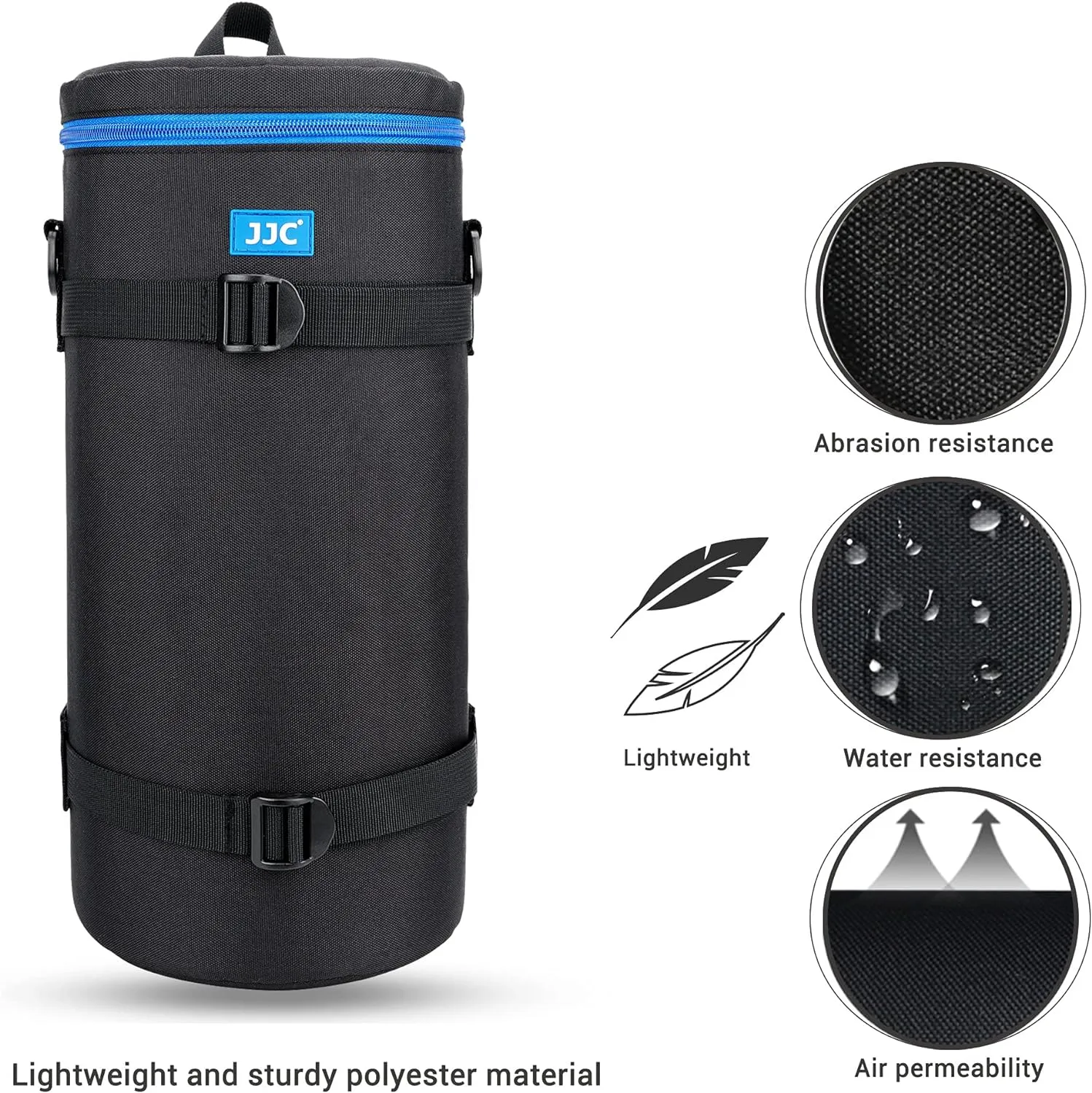 JJC Camera Lens Pouch Case for Sony FE 200-600mm f/5.6-6.3 G OSS Nikon Z 600mm f/6.3 VR S & Nikon Z 180-600mm f/5.6-6.3 VR Lens, Zipper Polyester Lens Protective Bag Interior Size 5.5X14.6”