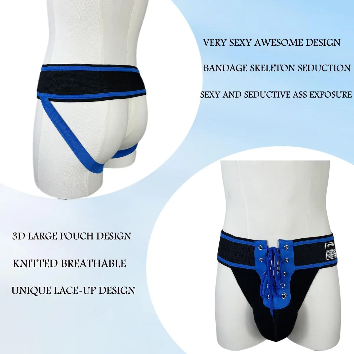 JOCKMAIL Men's Briefs Jock Strap Athletic Supporter Wide Belt Comfortable Men Sport Underwear Briefs for Gym Sport