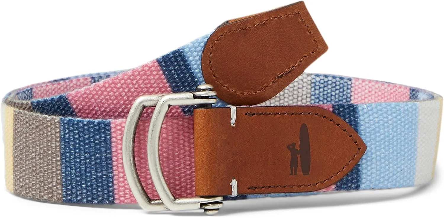 johnnie-O Bowen D-Ring Canvas Striped Belt