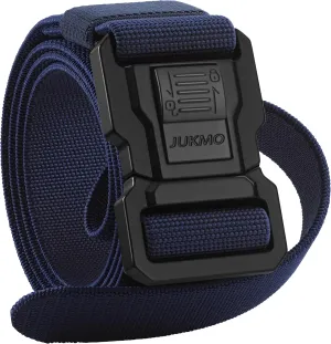 JUKMO Men's Tactical Belt with Lock, Military Work 1.5" Stretch Nylon Web Quick Release Belt with Heavy Duty Seatbelt Buckle