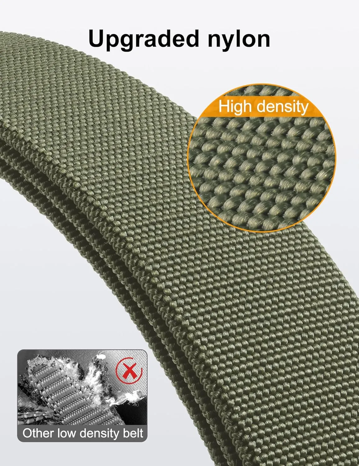 JUKMO Quick Release Tactical Belt, Military Work 1.5" Nylon Web Hiking Belt with Heavy Duty Seatbelt Buckle