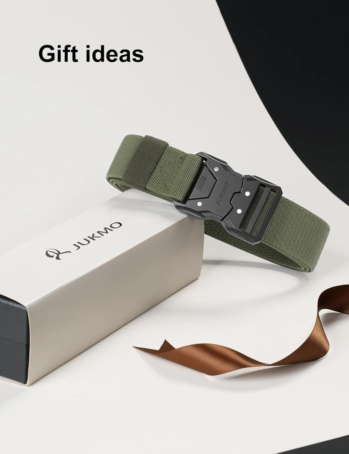 JUKMO Quick Release Tactical Belt, Military Work 1.5" Nylon Web Hiking Belt with Heavy Duty Seatbelt Buckle
