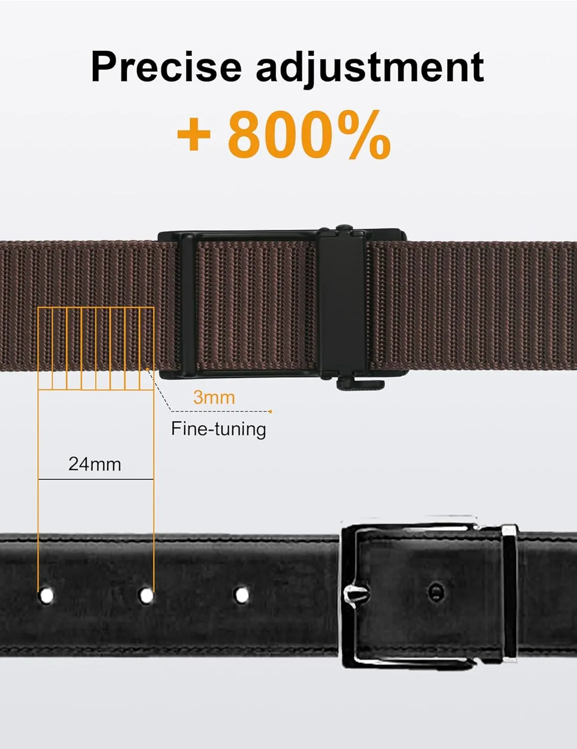 JUKMO Ratchet Golf Belt for Men, Nylon Web Tactical Belt with Automatic Slide Buckle