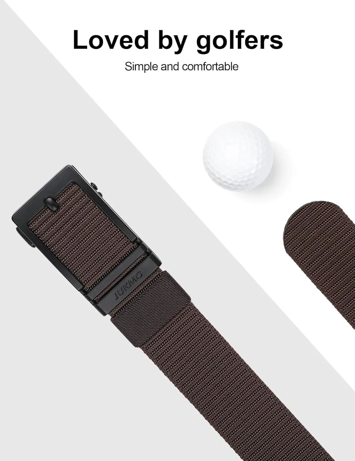 JUKMO Ratchet Golf Belt for Men, Nylon Web Tactical Belt with Automatic Slide Buckle