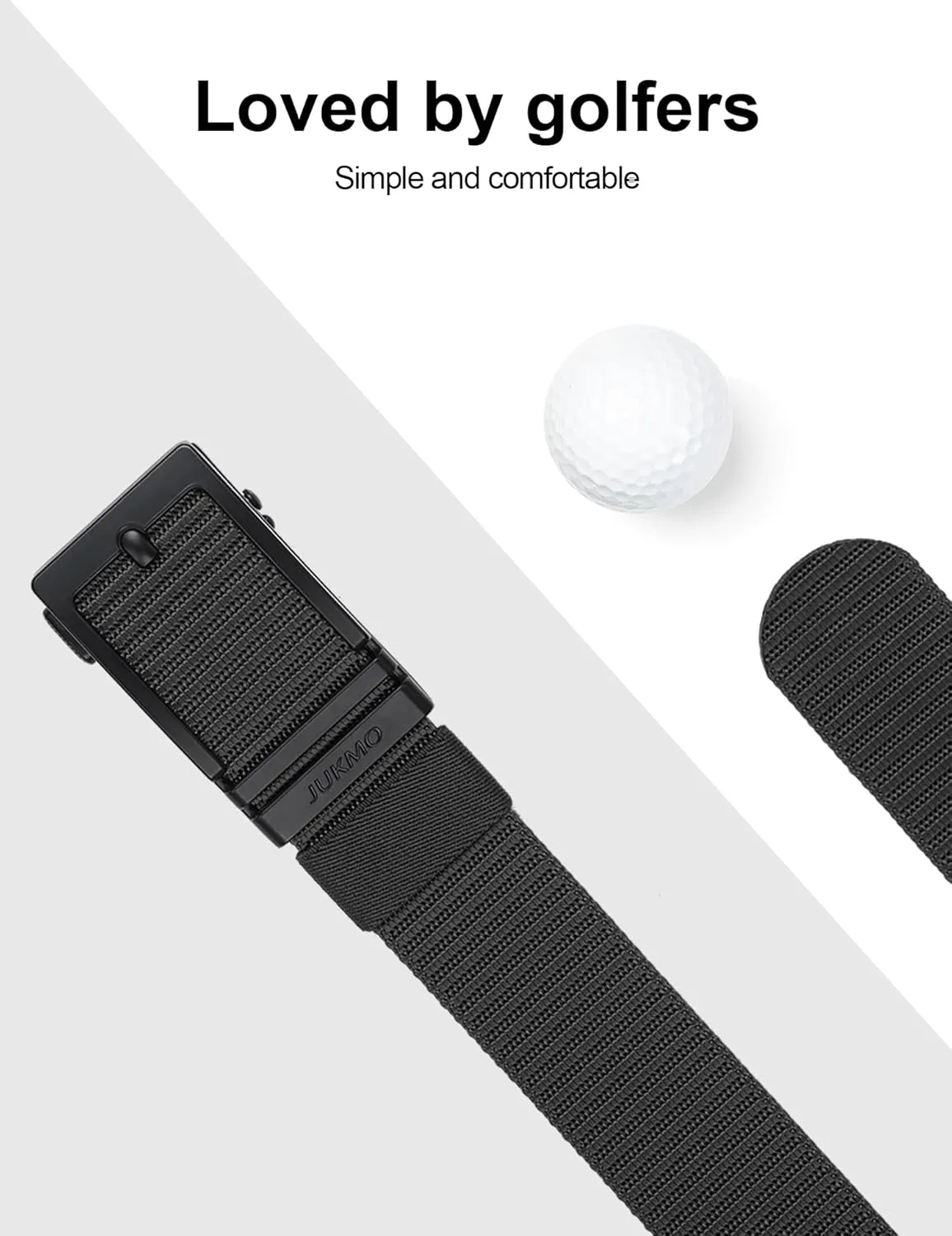 JUKMO Ratchet Golf Belt for Men, Nylon Web Tactical Belt with Automatic Slide Buckle