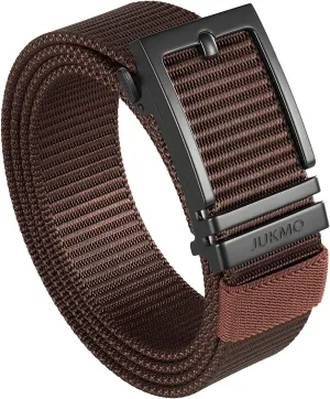JUKMO Ratchet Golf Belt for Men, Nylon Web Tactical Belt with Automatic Slide Buckle