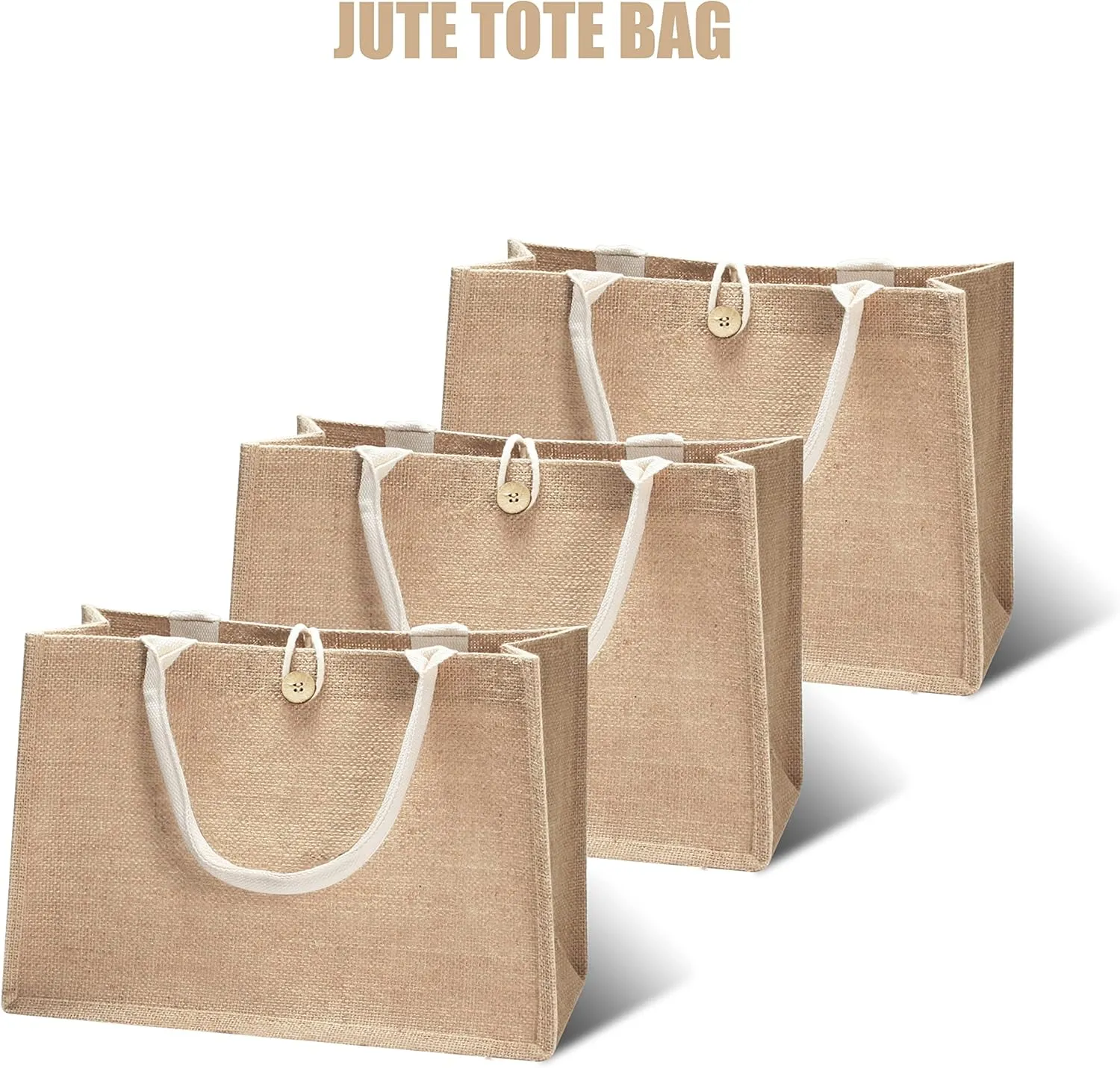 Jute Tote Bags with Button,Beach,Pool