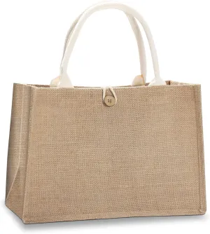 Jute Tote Bags with Button,Beach,Pool